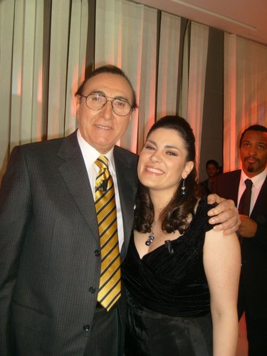 Il soprano Anna Corvino con Pippo Baudo, a Domenica In....JPG